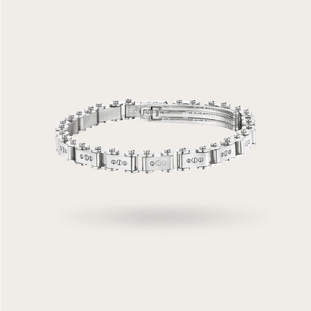 Sterling Silver Link Bracelet for Men - Polished Silver
